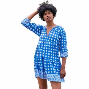 SZ Blockprints Priya Dress in London Blue, Size Medium
